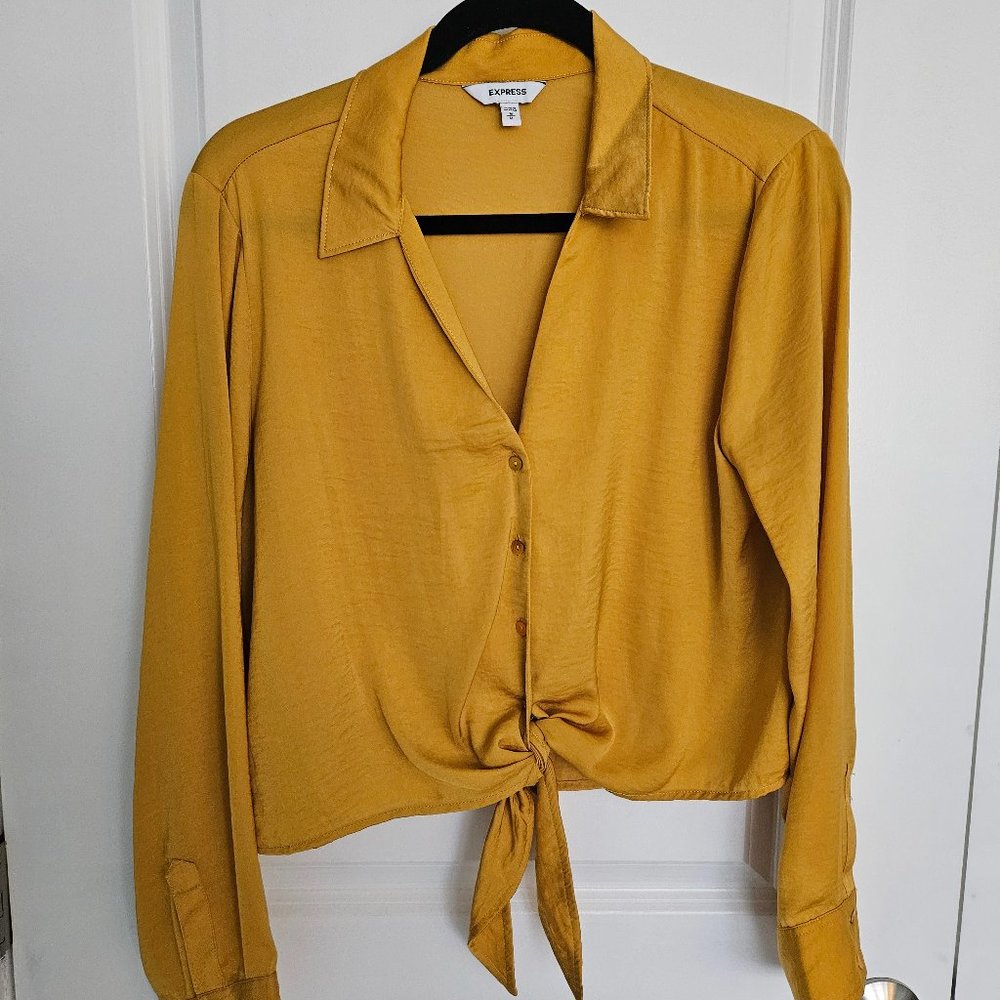 Express Mustard Button Down Shirt
